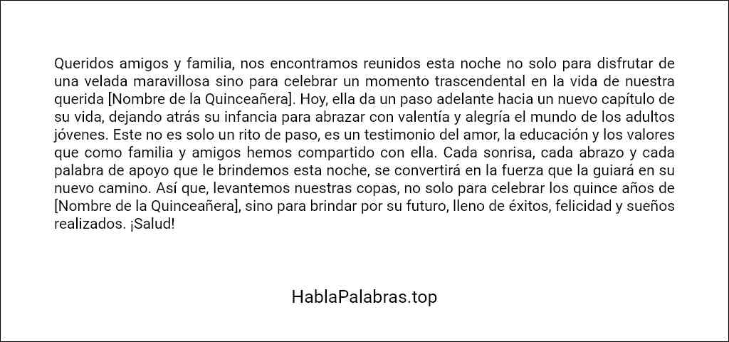 como elaborar un Discurso presentacion de quinceañera